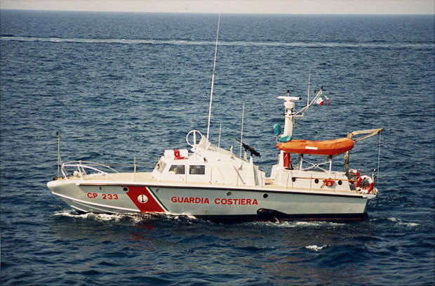 Motovedetta CP 233 utilizzata per il salvataggio dei naufraghi della nave London Valour affondata nelle acque prospicenti il porto di Genova in data 09.04.1970
