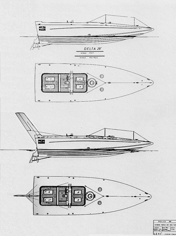Delta 28' disegni con e senza timone aereo
